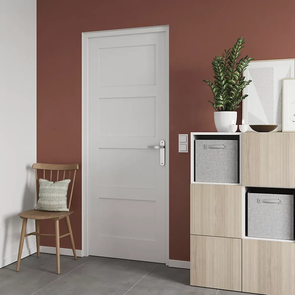 Bloc-porte Connemara 4 panneaux blanc H.204 x l.83 cm, poussant gauche- Bloc Porte