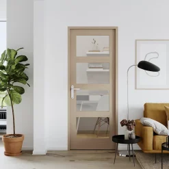 GoodHome Bloc Porte<Bloc-porte Connemara vitré H.204 x l.83 cm, poussant droit