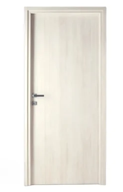 Porta la casa Bloc-porte fin de chantier coloris Latte, H.204 l.73cm, réversible + Poignée Goccia chrome Offerte- Bloc Porte