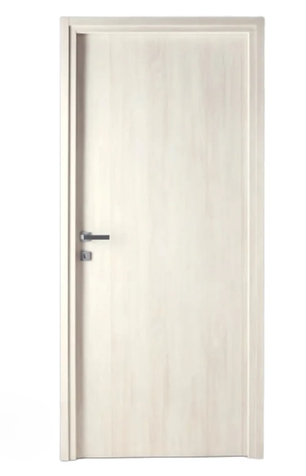Porta la casa Bloc-porte fin de chantier coloris Latte, H.204 l.73cm, réversible + Poignée Goccia chrome Offerte- Bloc Porte