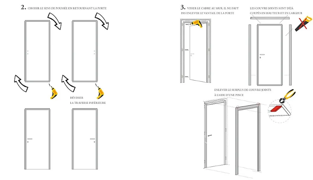 Ekasa Bloc Porte<Bloc-porte fin de chantier START Chêne Naturel, H.204 l.73cm, réversible