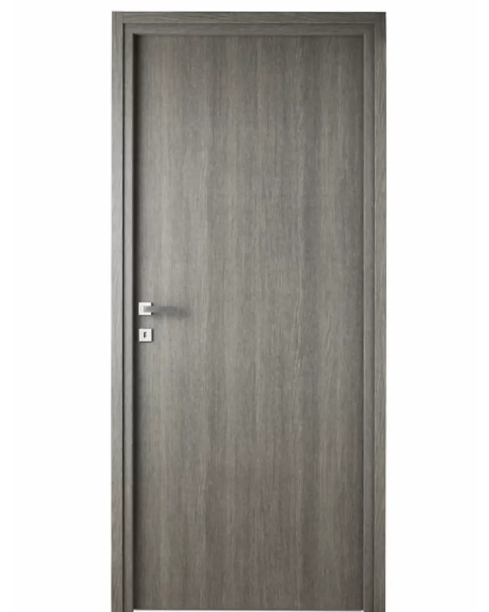 Porta la casa Bloc-porte fin de chantier Essence Gris, H.204 l.73cm, réversible + poignée Goccia chrome à clé OFFERTE- Bloc Porte