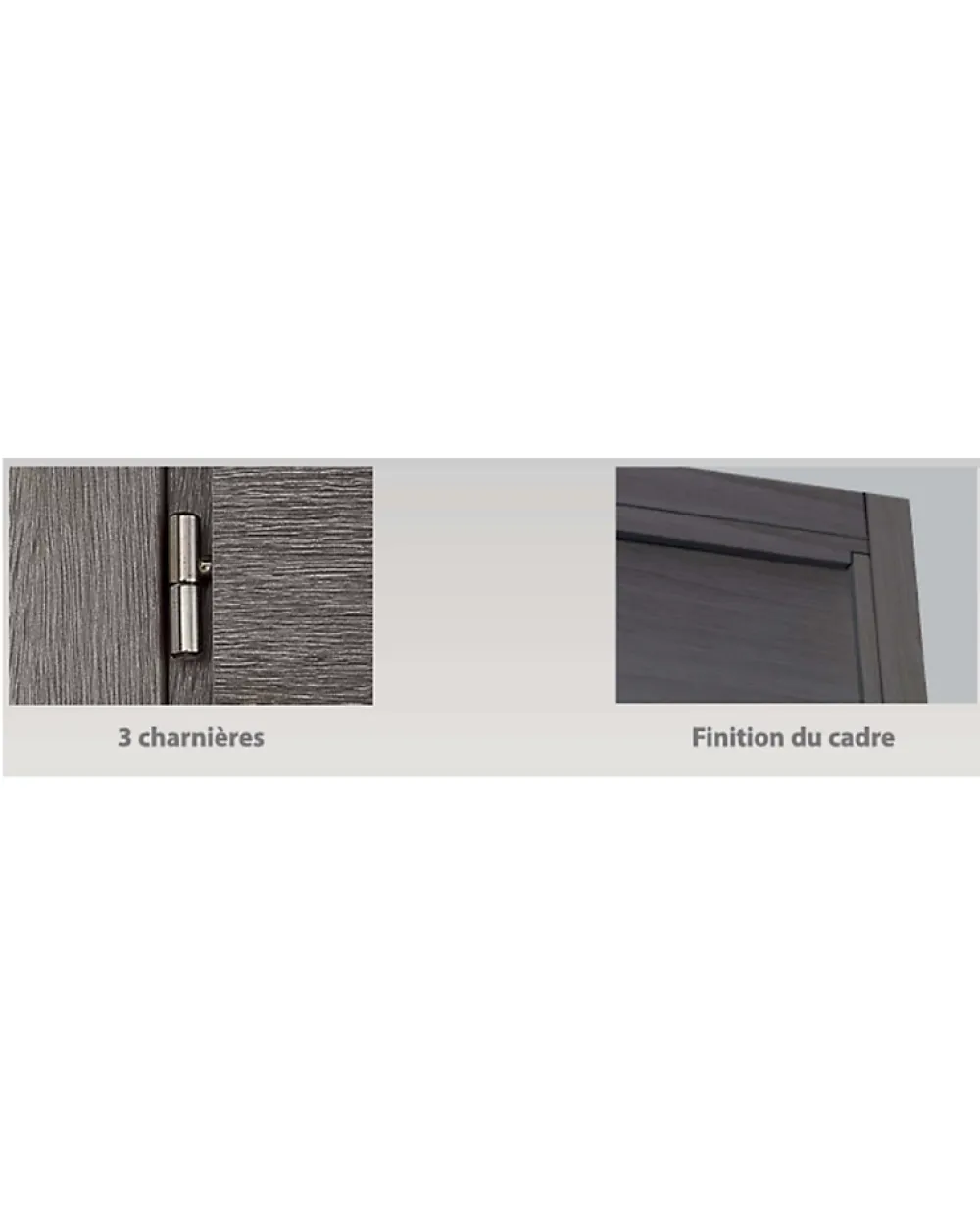 Porta la casa Bloc Porte<Bloc-porte fin de chantier Gris, H.204 l.83cm, réversible + poignée goccia chrome offerte