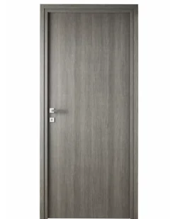 Porta la casa Bloc Porte<Bloc-porte fin de chantier Gris, H.204 l.83cm, réversible + poignée goccia chrome offerte