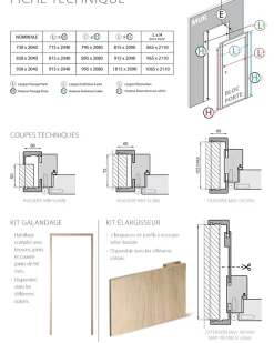 Porta la casa Bloc Porte<Bloc-porte fin de chantier Gris, H.204 l.83cm, réversible + poignée goccia chrome offerte