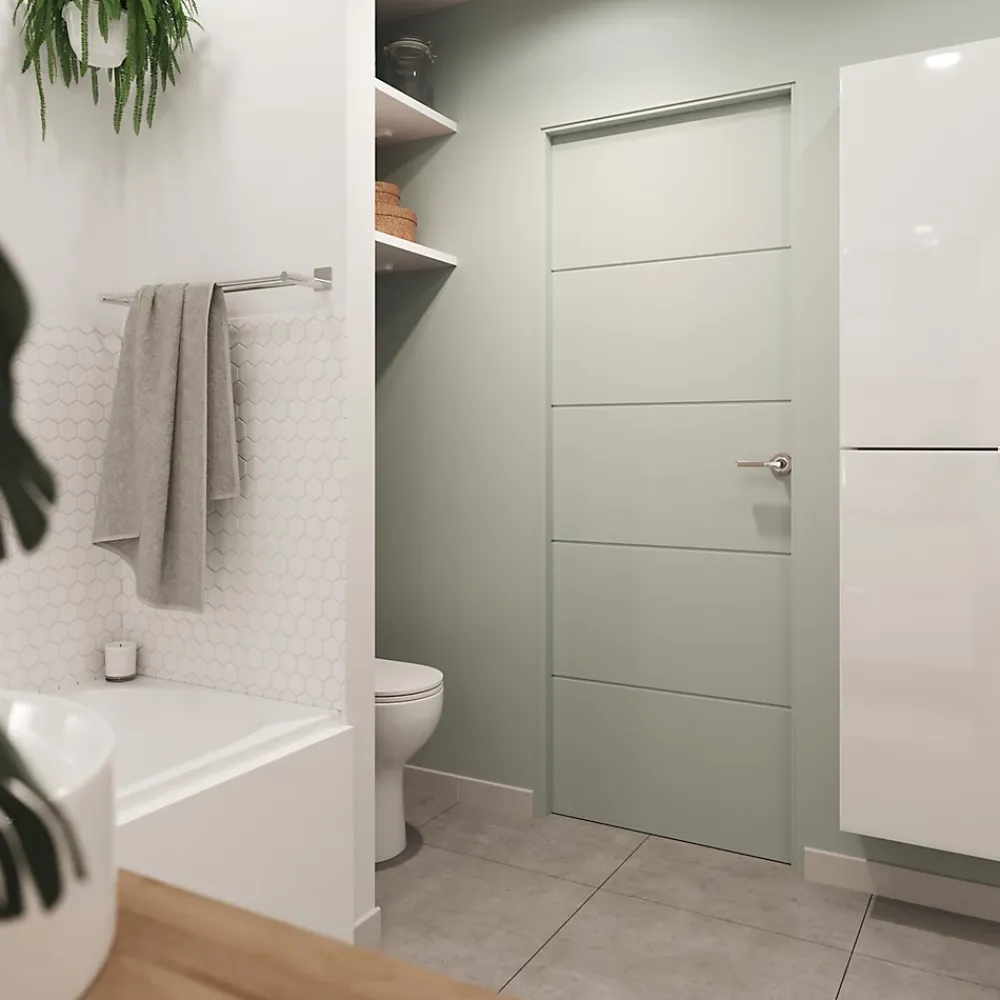 Bloc-porte Gravé prépeint H.204 x l.83 cm, poussant droit- Bloc Porte