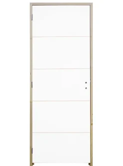 Bloc Porte<Bloc-porte Gravé prépeint H.204 x l.73 cm, poussant droit