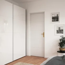 Bloc Porte<Bloc-porte Gravé prépeint H.204 x l.73 cm, poussant gauche