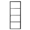 Bloc Porte<Bloc-porte Loft 4 carreaux vitrés transparents, poussant droit, coloris noir mat H.213 x l.83cm