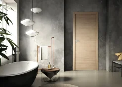 Bloc-porte Niméa chêne clair, H.204 x l.73 cm, poussant réversible- Bloc Porte