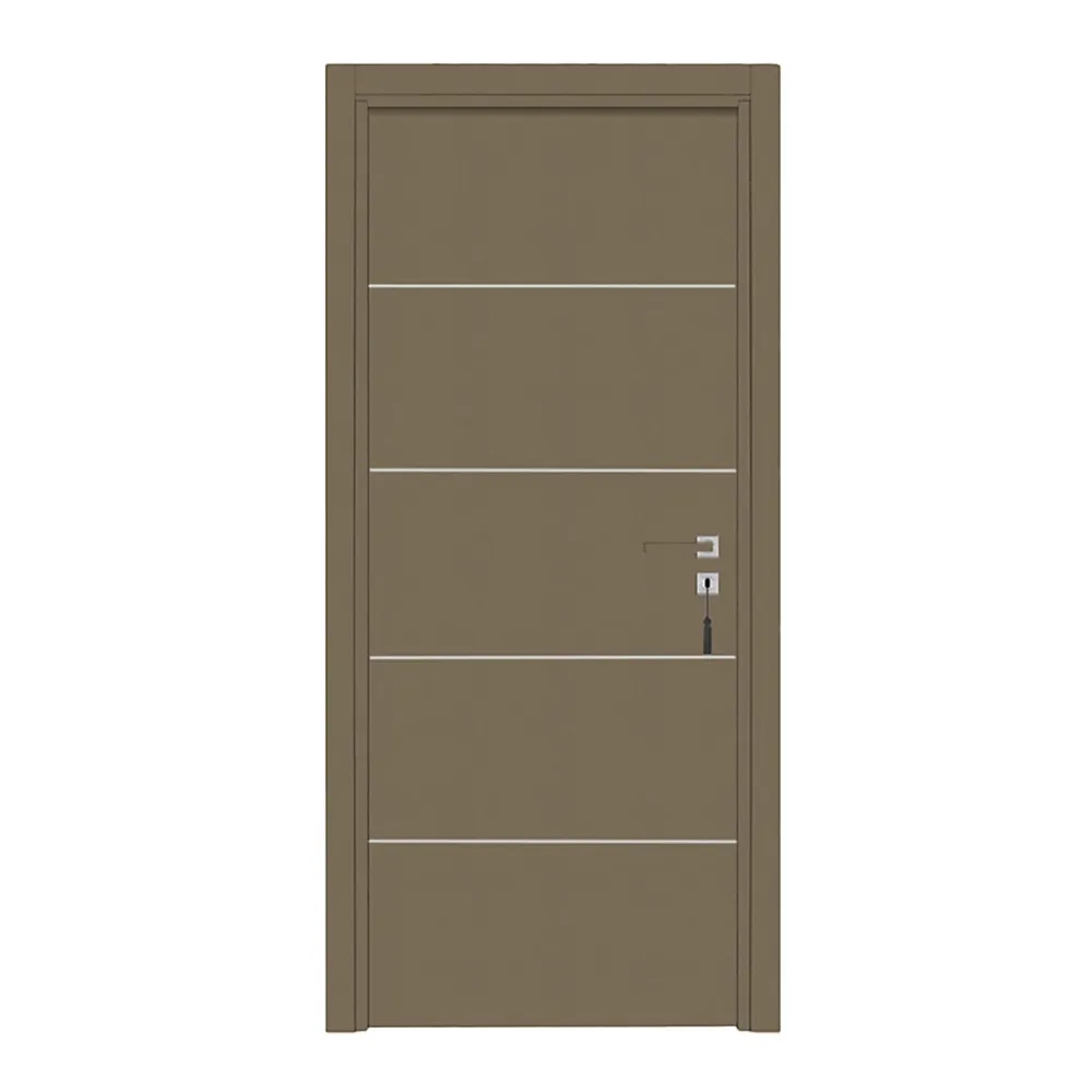 Reivilo Bloc-porte pose fin de chantier Premium Seymour, H.204 x l.73 cm, aspect cuir lichen, réversible- Bloc Porte