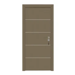 Reivilo Bloc-porte pose fin de chantier Premium Seymour, H.204 x l.83 cm, aspect cuir lichen, réversible- Bloc Porte