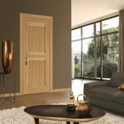 Reivilo Bloc-porte pose fin de chantier Premium Classic 2 panneaux, H.204 x l.83 cm, aspect chêne naturel, réversible- Bloc Porte