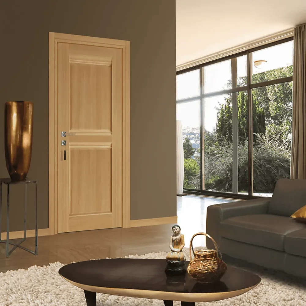 Reivilo Bloc-porte pose fin de chantier Premium Classic 2 panneaux, H.204 x l.83 cm, aspect chêne naturel, réversible- Bloc Porte