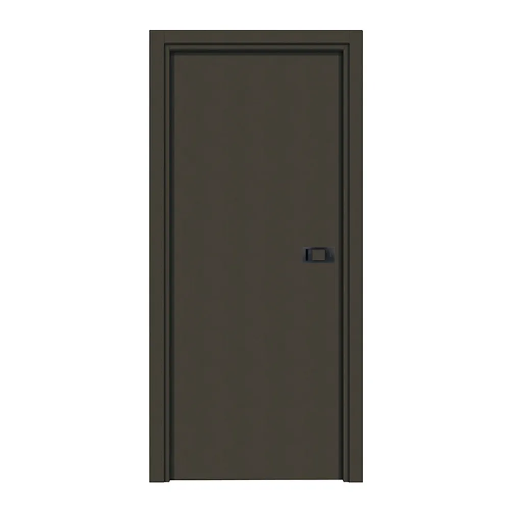 Reivilo Bloc-porte pose fin de chantier Premium Miro avec poignée Exclusive noire, H.204 x l.63 cm, aspect cuir basalte, réversible- Bloc Porte