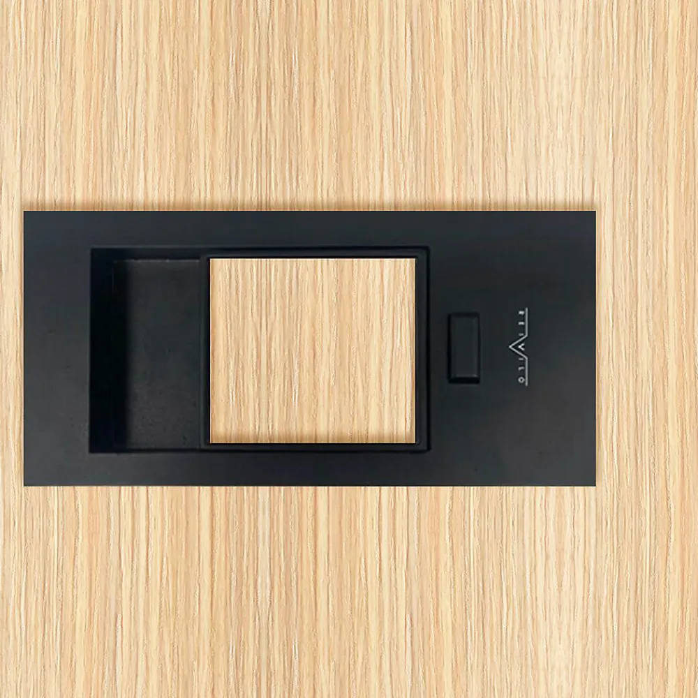 Reivilo Bloc Porte<Bloc-porte pose fin de chantier Premium Miro avec poignée Exclusive noire, H.204 x l.63 cm, aspect chêne clair, réversible
