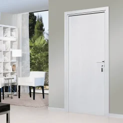 Reivilo Bloc-porte pose fin de chantier Premium Miro, H.204 x l.93 cm, aspect chêne blanc, réversible- Bloc Porte
