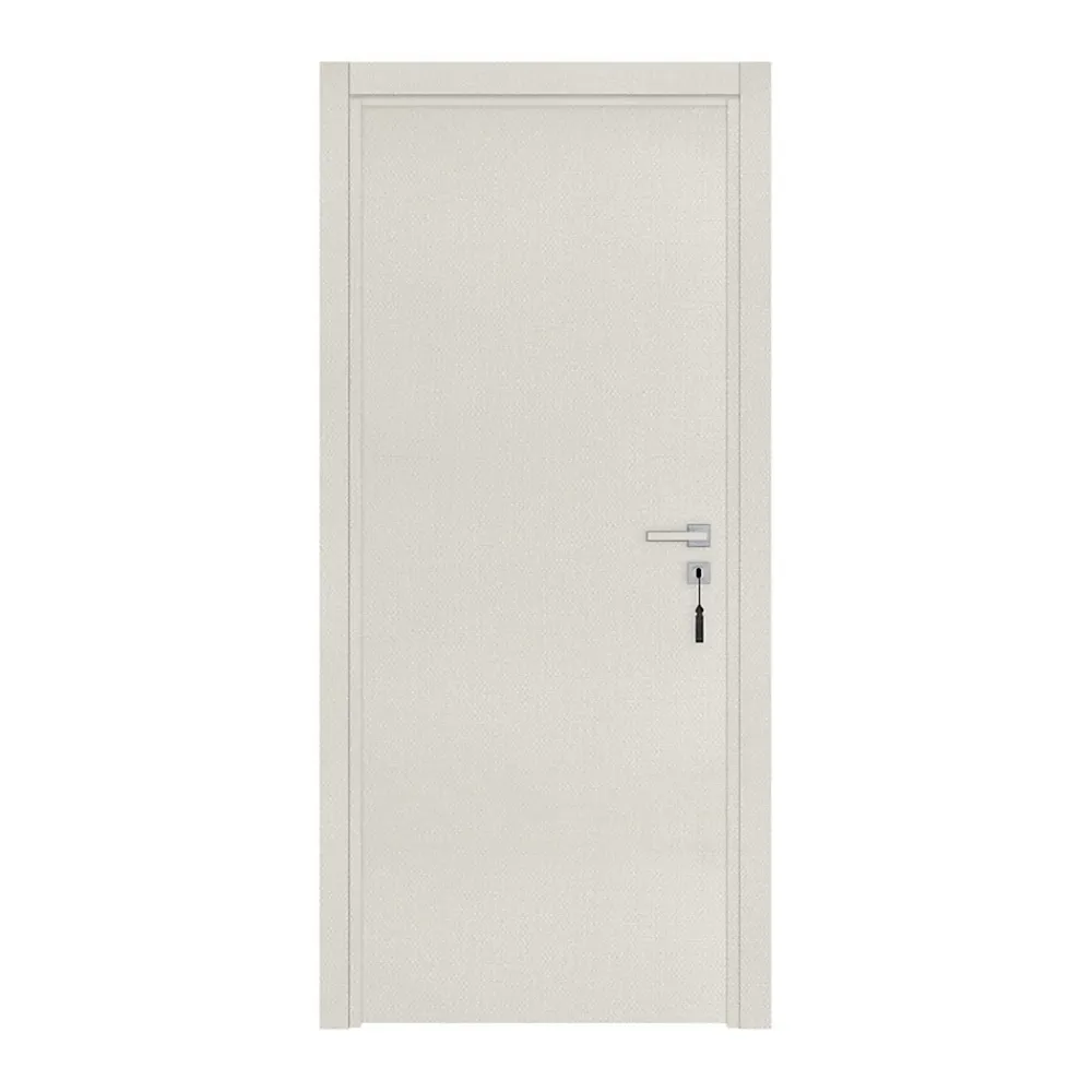 Reivilo Bloc-porte pose fin de chantier Premium Miro, H.204 x l.73 cm, aspect textile perle, réversible- Bloc Porte