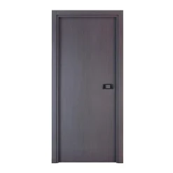 Reivilo Bloc-porte pose fin de chantier Premium Miro avec poignée Exclusive noire, H.204 x l.63 cm, aspect chêne cendré, réversible- Bloc Porte