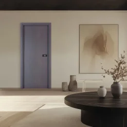 Reivilo Bloc-porte pose fin de chantier Premium Miro avec poignée Exclusive noire, H.204 x l.63 cm, aspect chêne cendré, réversible- Bloc Porte
