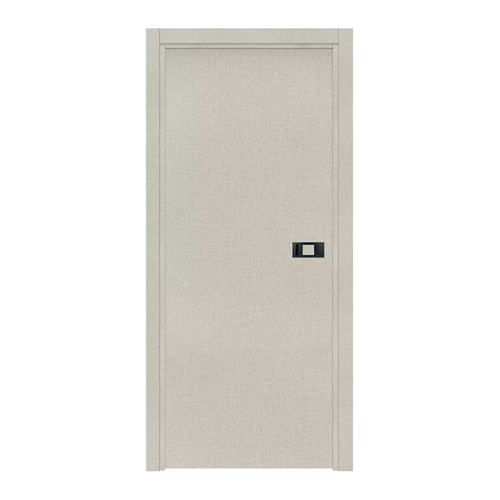 Reivilo Bloc Porte<Bloc-porte pose fin de chantier Premium Miro avec poignée Exclusive noire, H.204 x l.63 cm, aspect textile opale, réversible