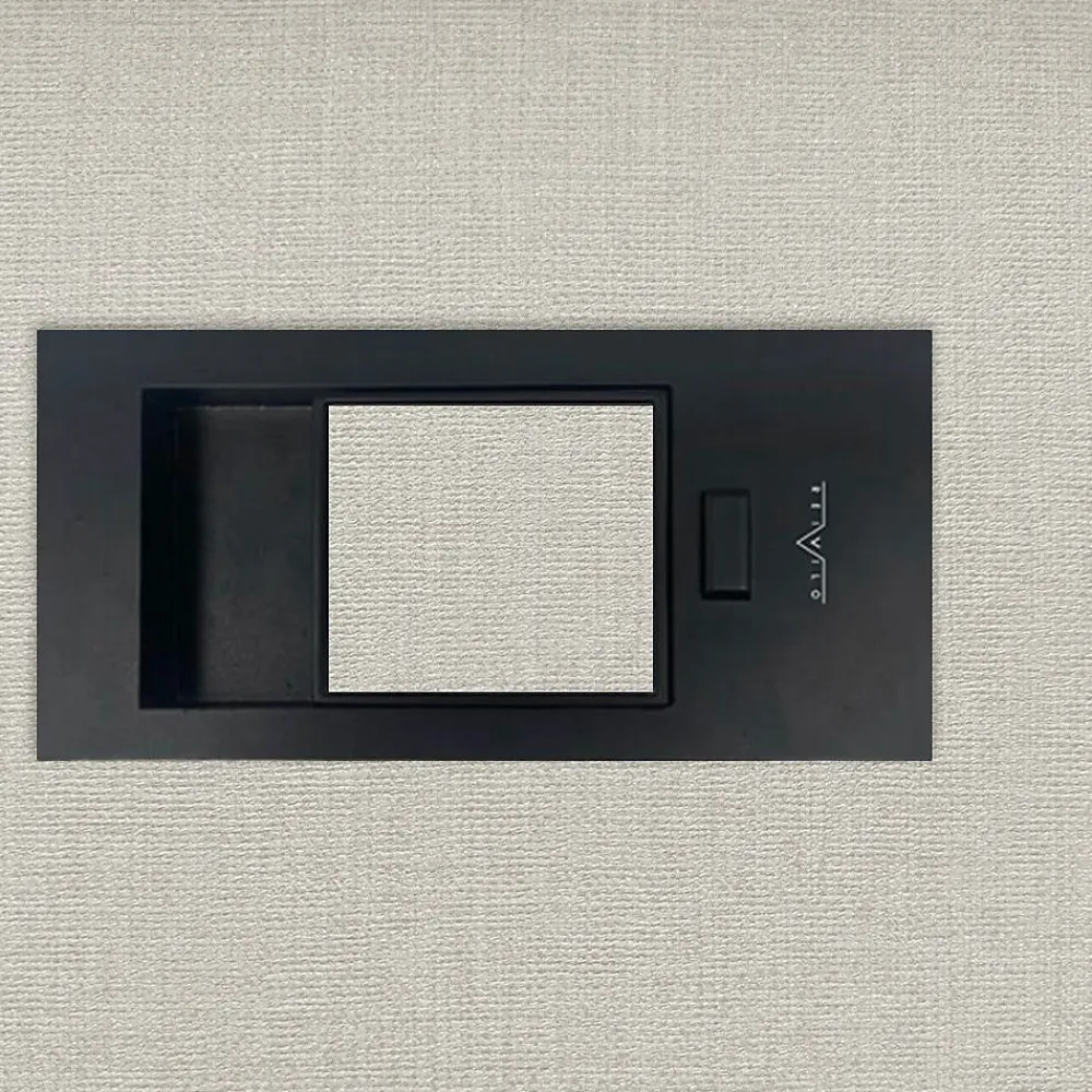 Reivilo Bloc Porte<Bloc-porte pose fin de chantier Premium Miro avec poignée Exclusive noire, H.204 x l.63 cm, aspect textile opale, réversible