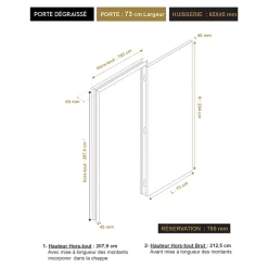 Bloc Porte<Bloc-porte Slot blanc H.204 x l.73 cm, poussant droit