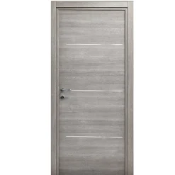 Bloc Porte<Bloc-porte Triaconta gris clair H.204 x l.83 cm, poussant droit
