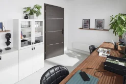 Bloc-porte Triaconta gris H.204 x l.73 cm, poussant droit- Bloc Porte