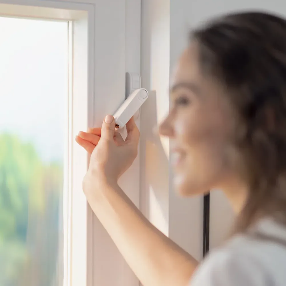Abus Bloque fenêtre à clé 2410 blanc- Accesoire Pour Volet