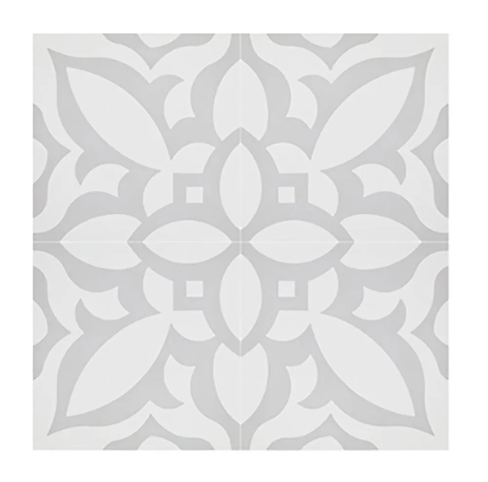Pegane Mosaïque Pour Pièce À Vivre|Mosaïque Pour Wc<Boite de 24 Carreaux de ciment véritable 0,96m2 /Carreaux de ciment artisanaux pour sol et mur coloris gris - l.20 x L.20 cm