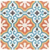 Pegane Mosaïque Pour Douche|Mosaïque Pour Pièce À Vivre<Boite de 24 Carreaux de ciment hydraulique 0,96m2/ Carreaux de ciment artisanaux pour sol et mur coloris Orange - l.20 x L.20 cm