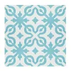 Pegane Boite de 24 Carreaux de ciment véritable 0,96m2 / Carreaux de ciment artisanaux coloris Bleu pour sol et mur - l.20 x L.20 cm- Mosaïque Pour Douche