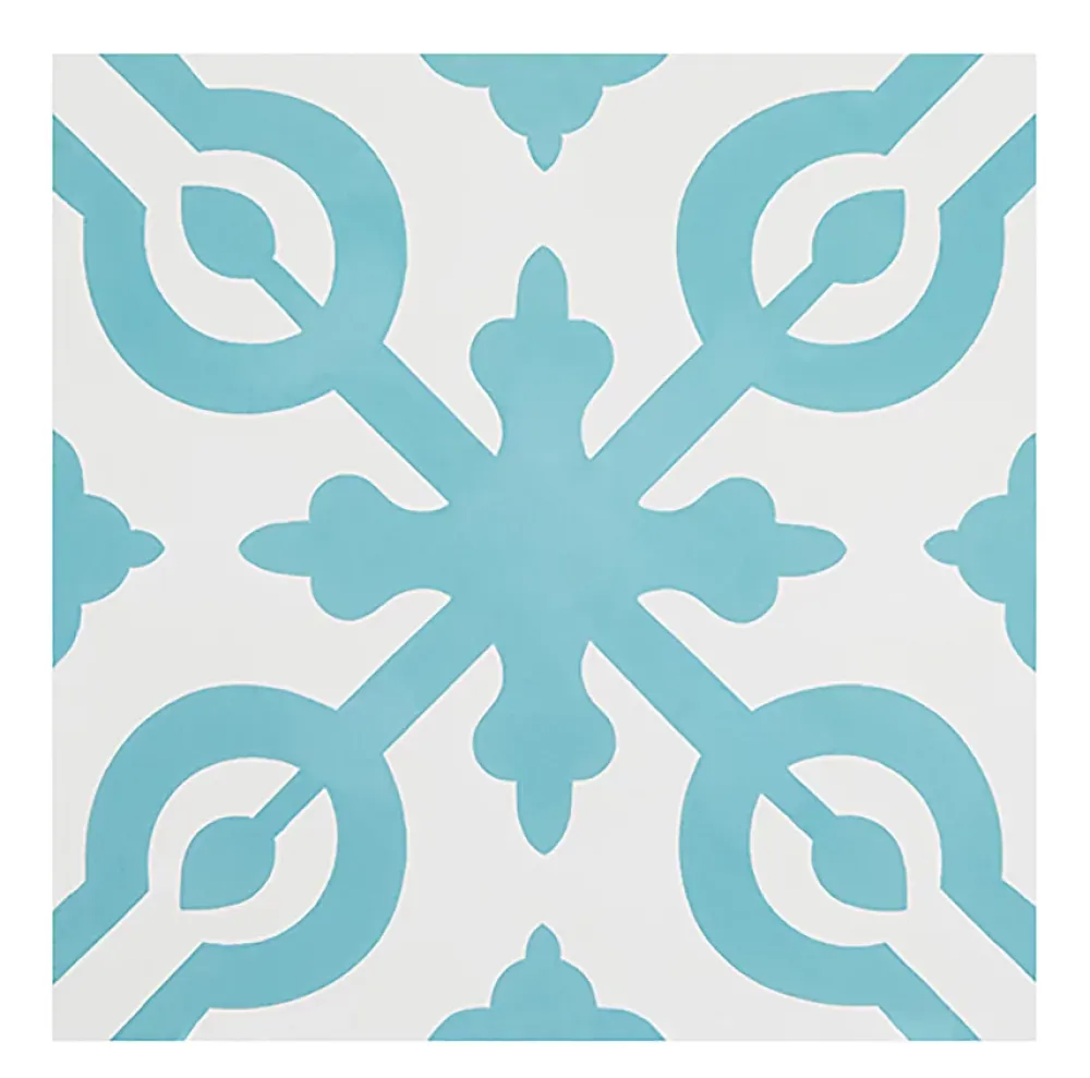 Pegane Boite de 24 Carreaux de ciment véritable 0,96m2 / Carreaux de ciment artisanaux coloris Bleu pour sol et mur - l.20 x L.20 cm- Mosaïque Pour Douche