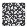 Pegane Mosaïque Pour Wc|Mosaïque Pour Pièce À Vivre<Boite de 24 Carreaux de ciment véritable 0,96m2 / Carreaux de ciment artisanaux pour sol et mur coloris noir - l.20 x L.20 cm