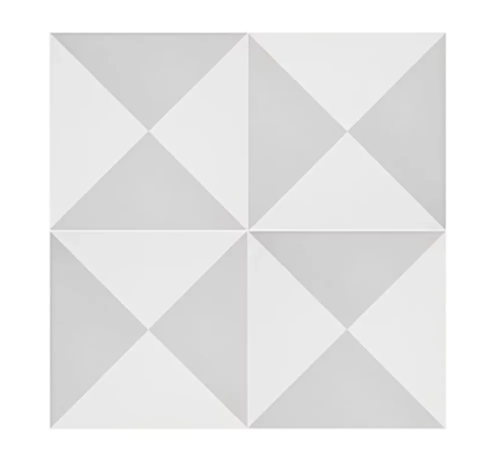 Pegane Boite de 24 Carreaux de ciment véritable 0,96m2 / Carreaux de ciment artisanaux pour sol et mur coloris gris/blanc- Mosaïque Pour Douche