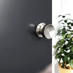 GoodHome Poignée De Porte<Bouton de porte double champignon gris Ø. 48mm x l.48 x H. 44mm