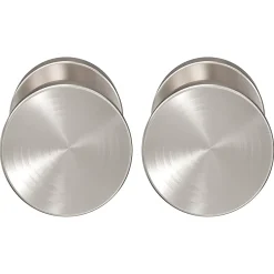 GoodHome Poignée De Porte<Bouton de porte double champignon gris Ø. 48mm x l.48 x H. 44mm