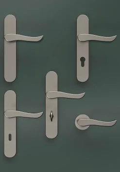 GoodHome Bouton de porte double ovale gris Ø. 65mm x l.45 x H. 66mm- Poignée De Porte