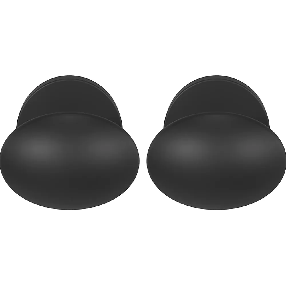 GoodHome Bouton de porte double ovale noir Ø. 65mm x l.45 x H. 66mm- Poignée De Porte