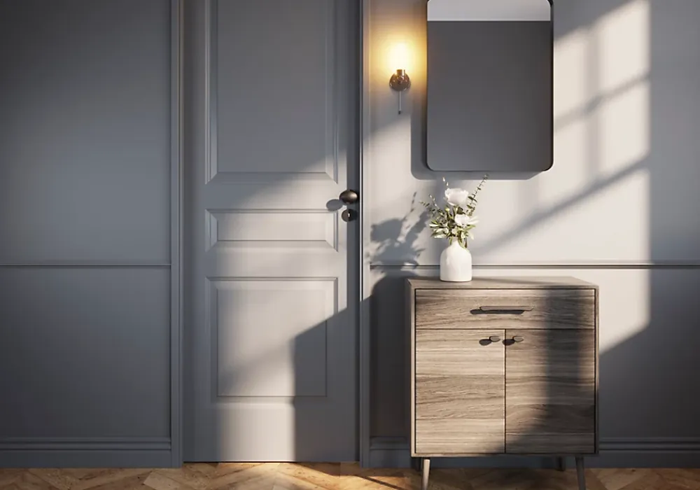 GoodHome Bouton de porte double ovale noir Ø. 65mm x l.45 x H. 66mm- Poignée De Porte
