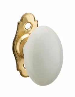 Thirard Poignée De Fenêtre<Bouton en porcelaine pour fenêtre, avec vis de pose, laiton poli et blanc -