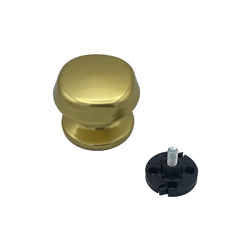 Hardwarexchange Bouton tirant de porte fixe D70 mm en aluminium Or poli - breveté- Poignée De Porte