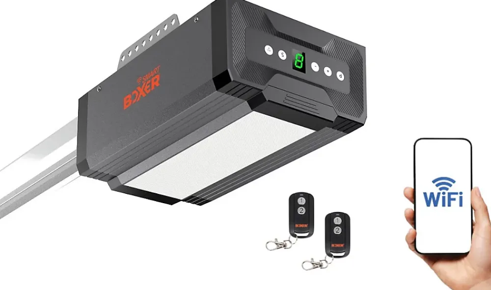 Boxer Motorisation De Porte De Garage<Ouvre-porte de garage WiFi 800N avec application smartphone, rail 3 m, télécommande incluse