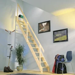 BPS Access Solutions Escalier Gain De Place<BPS Deluxe Escalier compact gain de place Robuste Marches à palettes 250 kg Load Rambarde Hauteur sous plafond jusqu'à 2,98 m