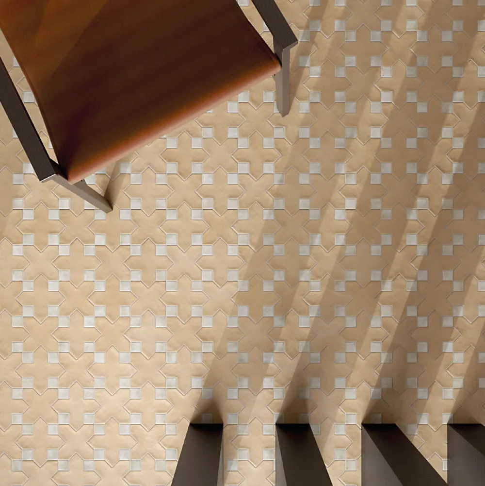 Aelle Carrelage Carrelage Sol Uni|Carrelage Sol Pour Wc<Cabochon sol / mur brillant 3,4x3,4 cm Taco KASBAH CANVAS