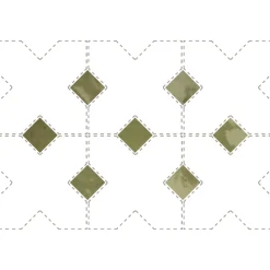Aelle Carrelage Carrelage Sol Pour Wc<Cabochon sol / mur brillant 3,4x3,4 cm Taco KASBAH VERD