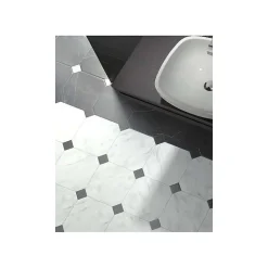 Aelle Carrelage Cabochon sol / mur effet marbre noir mate 4,6x4,6 cm TACO OCTAGON MARMOL NEGRO- Carrelage Sol Effet Marbre|Carrelage Sol Pour Pièce À Vivre