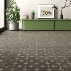 Aelle Carrelage Cabochon sol / mur mate 3,4x3,4 cmTaco KASBAH VERD MATT- Carrelage Sol Uni