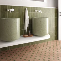 Aelle Carrelage Cabochon sol / mur mate 3,4x3,4 cmTaco KASBAH VERD MATT- Carrelage Sol Uni